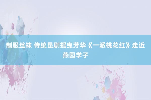 制服丝袜 传统昆剧摇曳芳华《一派桃花红》走近燕园学子