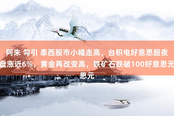 阿朱 勾引 泰西股市小幅走高，台积电好意思股夜盘涨近6%，黄金再改变高，铁矿石跌破100好意思元