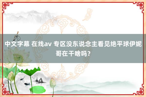 中文字幕 在线av 专区没东说念主看见绝平球伊妮哥在干啥吗？